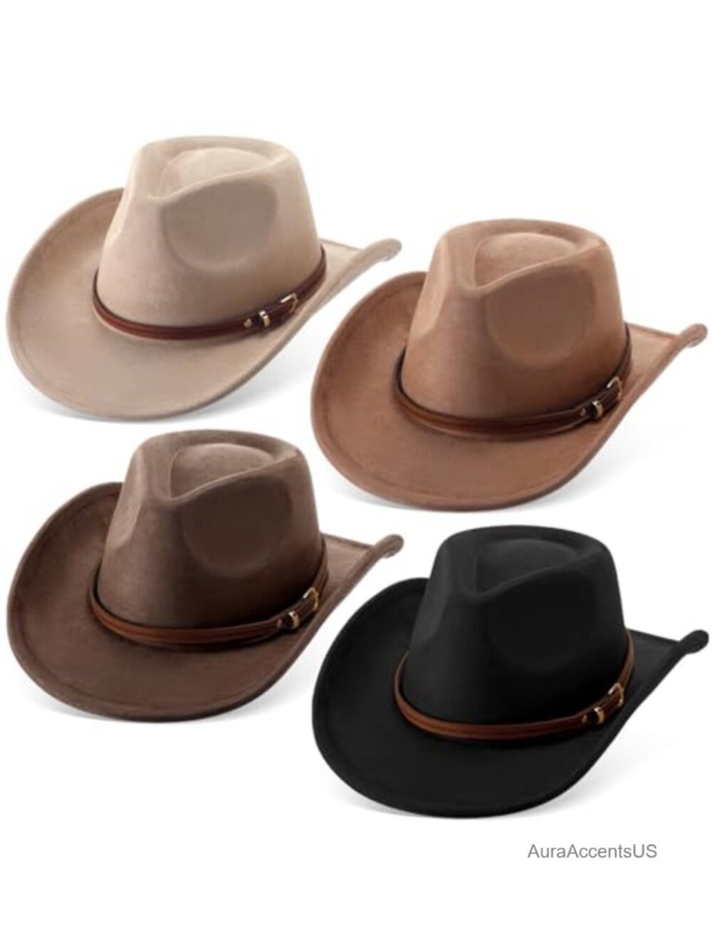 Felt Western Cowboy Hat Wide Brim Cowgirl Cap Unisex